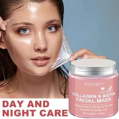 Collagen & Biotin Peel-Off Facial Mask, Deep Moisturizing, Lifting and Firming Face Mask, Skincare Product for Women and Men