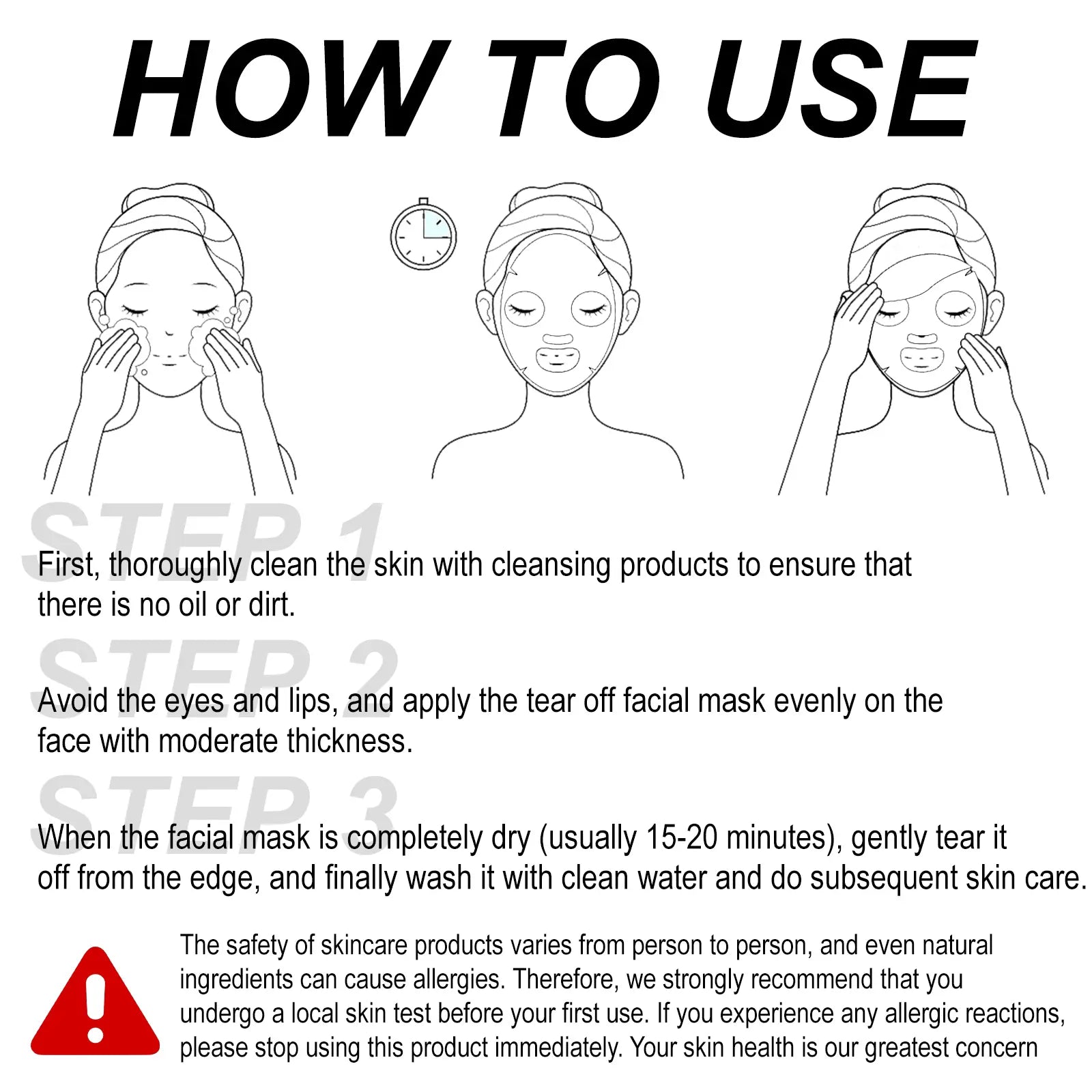 Collagen & Biotin Peel-Off Facial Mask, Deep Moisturizing, Lifting and Firming Face Mask, Skincare Product for Women and Men