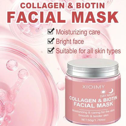 Collagen & Biotin Peel-Off Facial Mask, Deep Moisturizing, Lifting and Firming Face Mask, Skincare Product for Women and Men