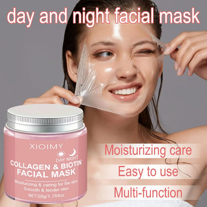 Collagen & Biotin Peel-Off Facial Mask, Deep Moisturizing, Lifting and Firming Face Mask, Skincare Product for Women and Men