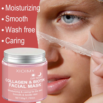 Collagen & Biotin Peel-Off Facial Mask, Deep Moisturizing, Lifting and Firming Face Mask, Skincare Product for Women and Men