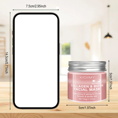 Collagen & Biotin Peel-Off Facial Mask, Deep Moisturizing, Lifting and Firming Face Mask, Skincare Product for Women and Men